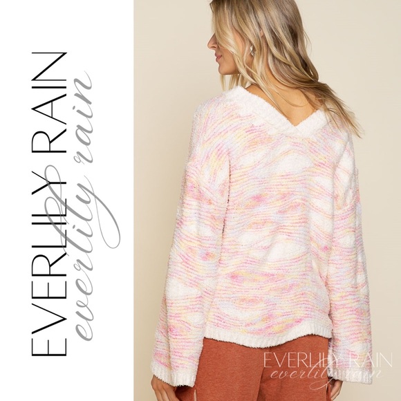 LAST ONE! Super Soft Pink & Cream Marble Sweater - Picture 9 of 15